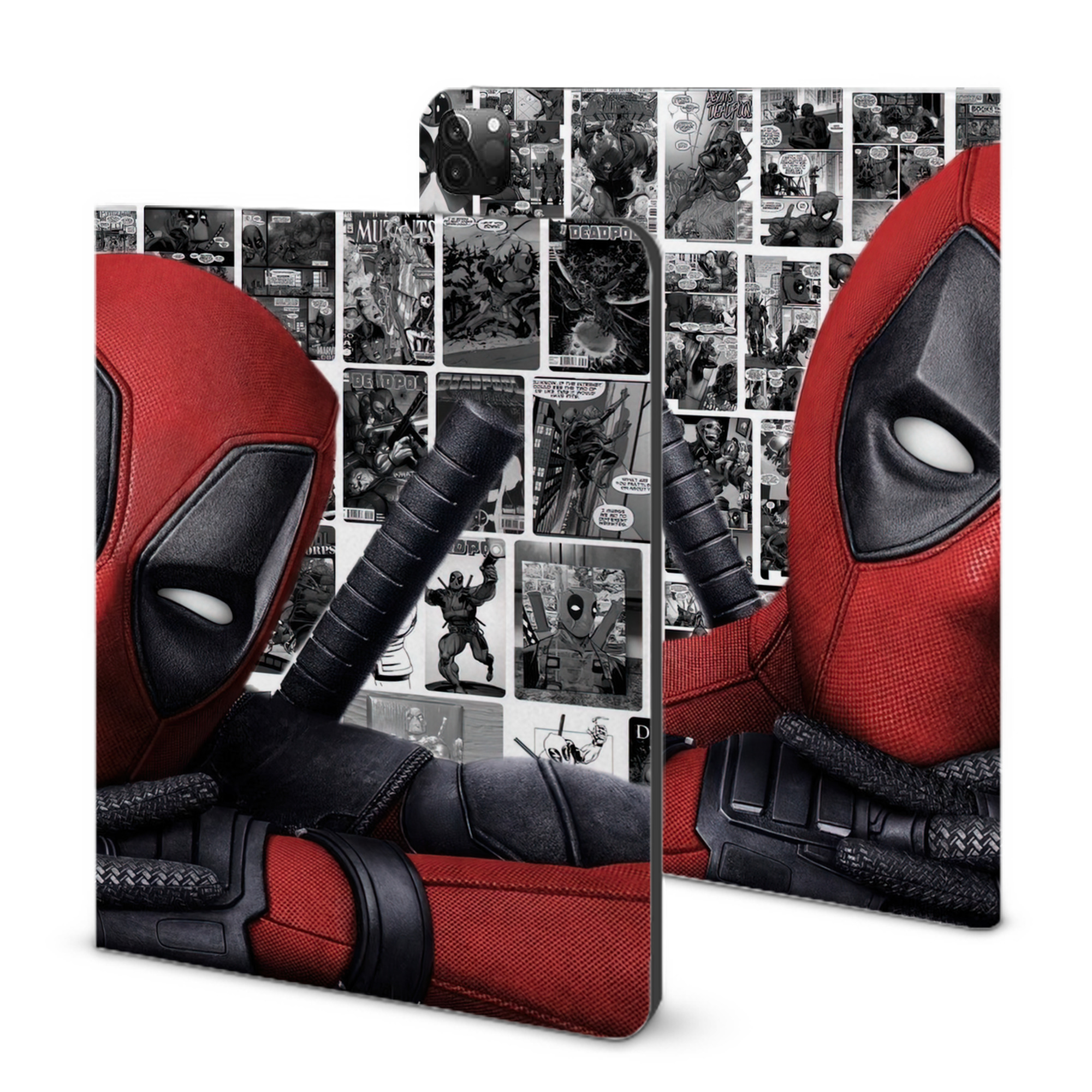 （画像用） Deadpool デッドプール IPadケース ペンホルダー付き ブックスタイルデザイン